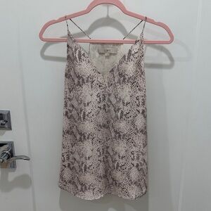 LOFT Snake-Print Spaghetti Strap Cami - Pink-Gray